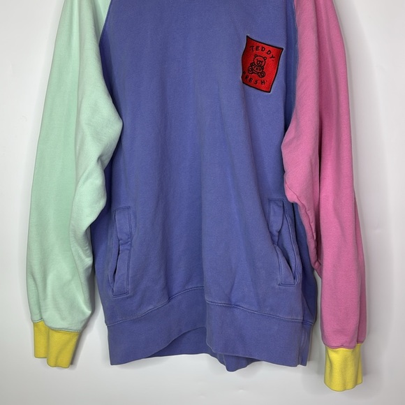 Teddy Fresh Color Block Hooded Sweatshirt Size 3XL - Picture 3 of 10